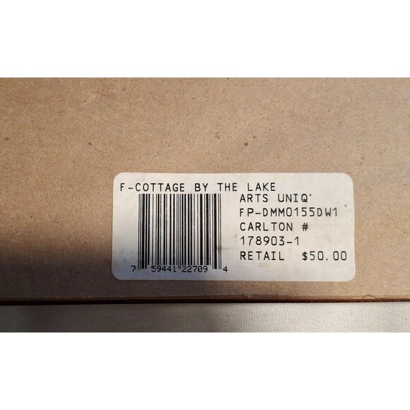 Framed D. Morgan Print "Cottage By The Lake" 1995 Art Cabin Cozy Fall Leaves - Picture 6 of 6